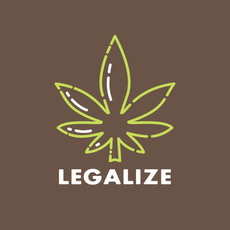 Logo template - cannabis. EPS 10 Isolated objectのイラスト素材