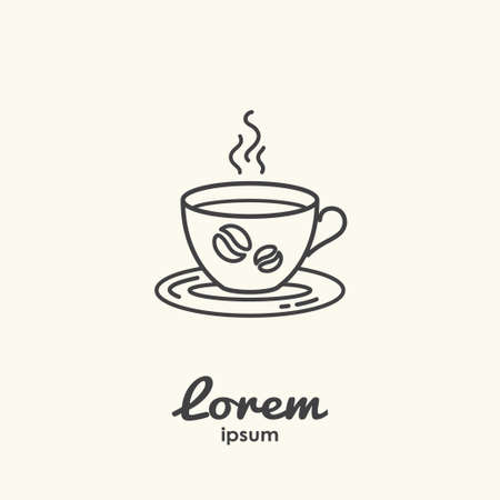 Logo template - cup of coffee. EPS 10 Isolated object.のイラスト素材