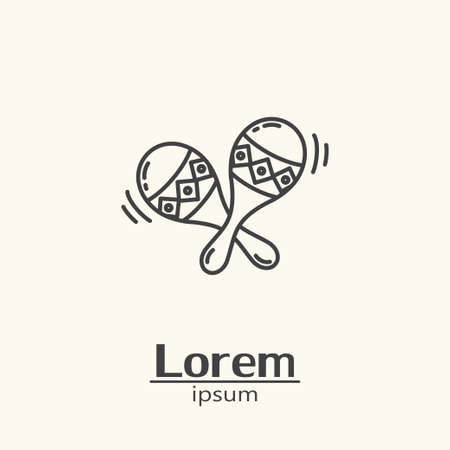 Logo template - maracas. EPS 10 Isolated objectのイラスト素材