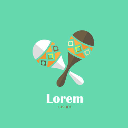 Logo template - maracas. EPS 10 Isolated objectのイラスト素材