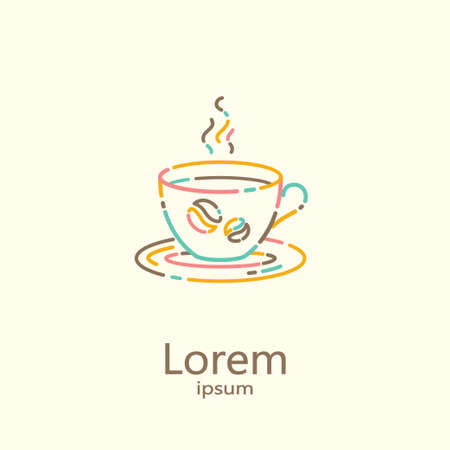 Logo template - cup of coffee. EPS 10 Isolated objectのイラスト素材