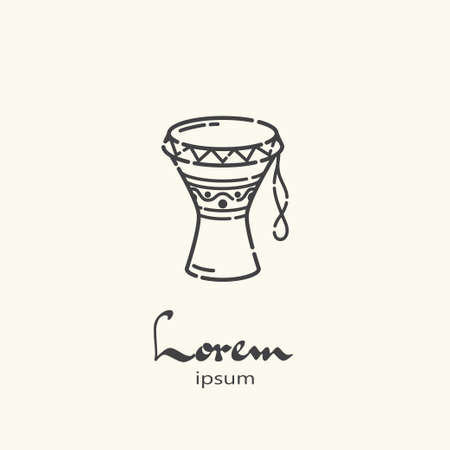 Logo template - drum. EPS 10 Isolated objectのイラスト素材