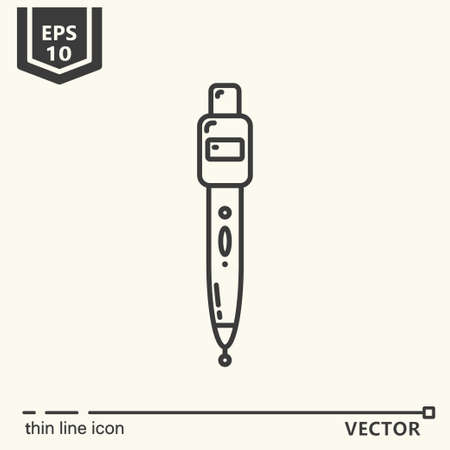 Thin line icon - Acupuncture electric massager. EPS 10 Isolated objectのイラスト素材