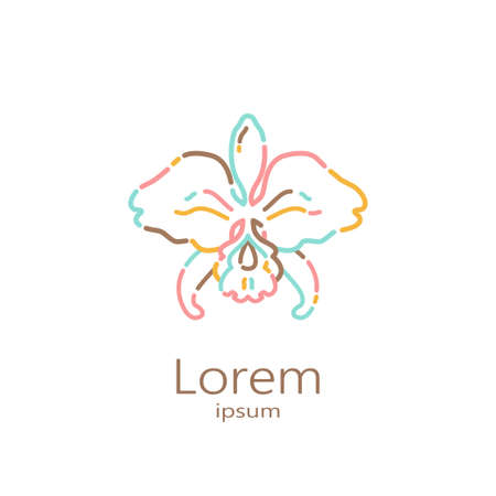 Logo template - orchid. EPS 10 Isolated objectのイラスト素材