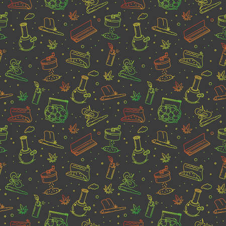 A Seamless pattern - Smoking stuff. Background illustration EPS 10のイラスト素材