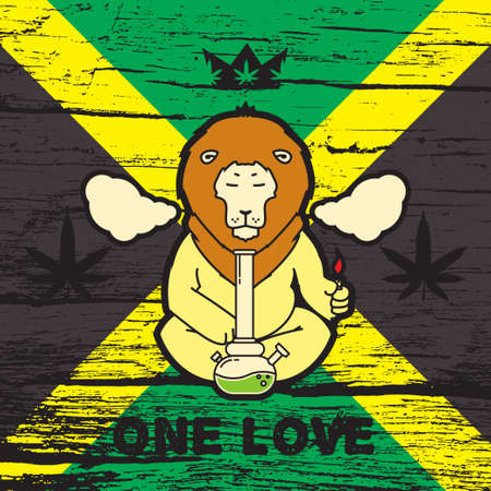 Vector poster. Just legalize - series. Animals smoke marijuana. Good for design of postcards, printed materials, maybe it's logo for your own label. Hope you Enjoy it.のイラスト素材