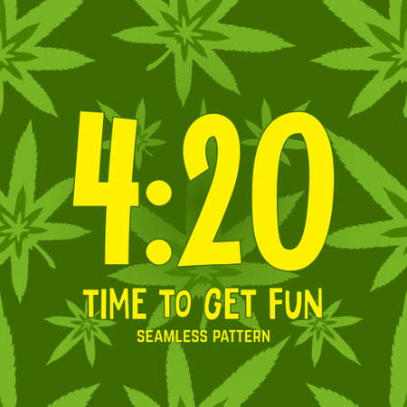 4:20 theme Vector seamless pattern EPS 10のイラスト素材