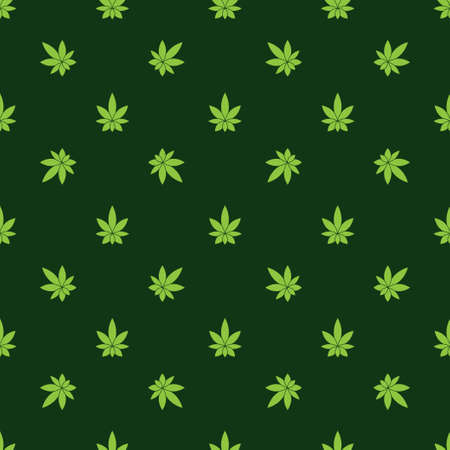 Vector seamless pattern - hemp leafs. isolated objects. EPS 10のイラスト素材
