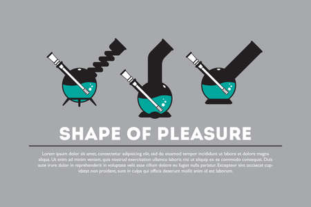 Vector icon set - shape of pleasure. 3 isolated objects in flat style. EPS 10.のイラスト素材