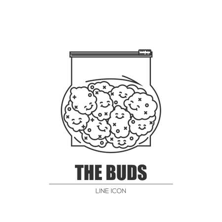 Weed buds in a plastic bagのイラスト素材