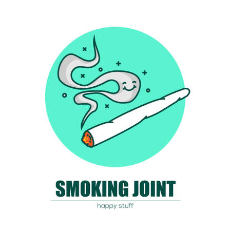 Smoking a weed jointのイラスト素材