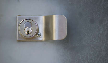 Lock on a metal doorの写真素材