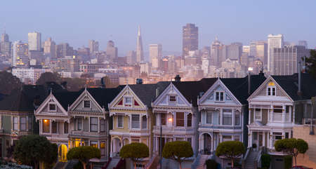 San Francisco and the Neighborhood panoramic styleの写真素材