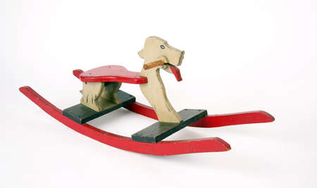Home Made Wooden Rocking Dog Horseの写真素材
