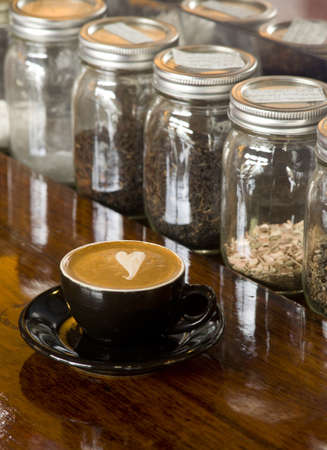 A heart in the Cappuccinoの写真素材