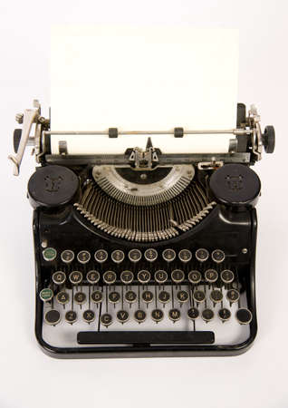 Vintage typewriter on a white backgroundの写真素材