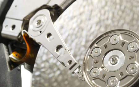 Computer Hard Disk with The Cover Removedの写真素材