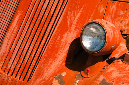 Firetruck rusts in the summer sunの写真素材