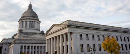 Capitol Legislative Building Stone Column Front Olympia Washington Panoramicの写真素材