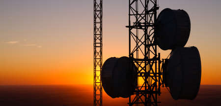 This Cellular Tower is situated high off the ground in Eastern Washingtonの写真素材