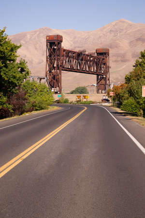 US 12 Lewiston Drawbridge Snake River Historical Siteのeditorial素材