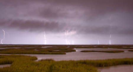 Marshy area in the Gulf of Mexico gets hammered by storms