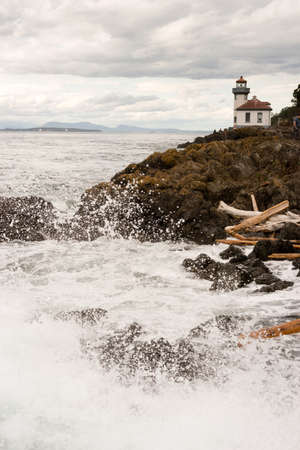 Canada can be seen across the straight from San Juan Islandの写真素材
