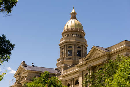 Cheyenne Wyoming Capital City Downtown Capitol Building Legislative Centerの写真素材