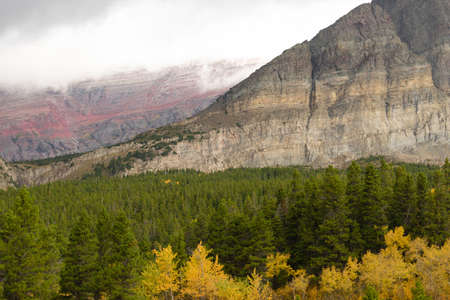 The season ends with fall saturated color in Glacier National Parkの写真素材