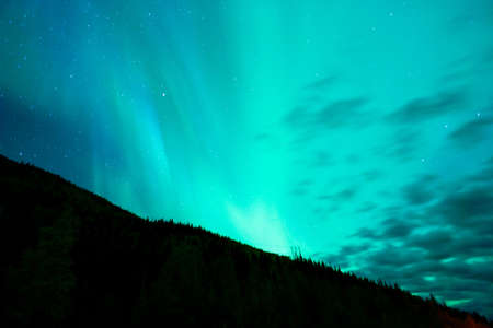 The Northern Lights appear in remote country also called the Aurora Borealisの写真素材