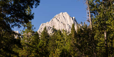 Hard rock good for climbing juts from the ground in Californiaの写真素材