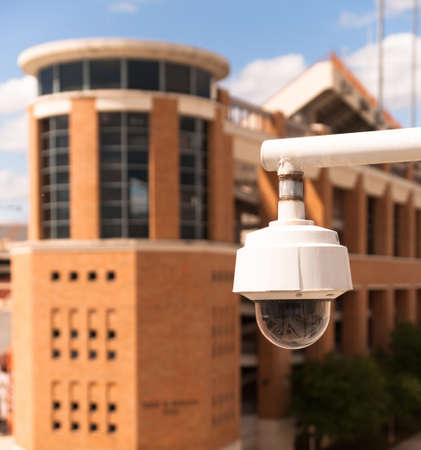 Security officers can keep an eye on things remotely from this cameraの写真素材