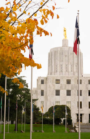 Daytime on the Capital Grounds Salem Oregon Northwest United Statesの写真素材