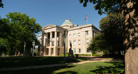 A horizontal composition of the North Carolina State House located in downtown Raleighのeditorial素材