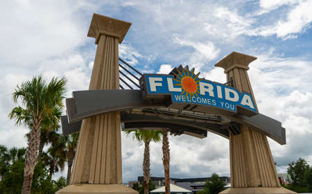 Florida has a replica of the highway sign in the visitor welcome center just inside the state lineのeditorial素材