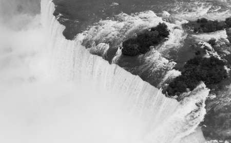 Niagara Falls Canada can be seen here from an aerial perspective in the United Statesの写真素材