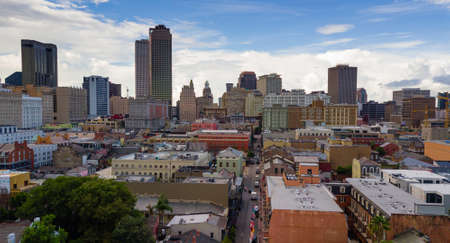 Its a clean crisp aerial view of the downtown urban city center core of New Orleans Louisianaのeditorial素材