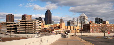 Almost no one on the streets in bitter cold in the downtown urban core of Saint Paul Minnesotaのeditorial素材