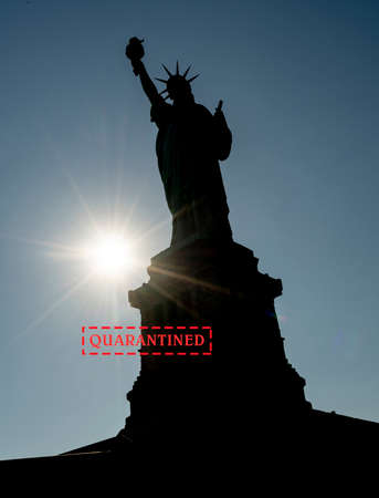 It's a cutout on blue of lady liberty in the Statue of Libertyの写真素材