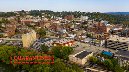 Morgantown West Virginia is situated on a steep hill above the Monongahela Riverの写真素材