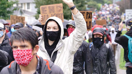 60,000 Black Lives Matter silent protesters in Seattle raining