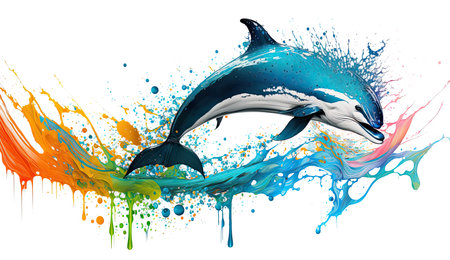 Dolphin riding the wavesの素材