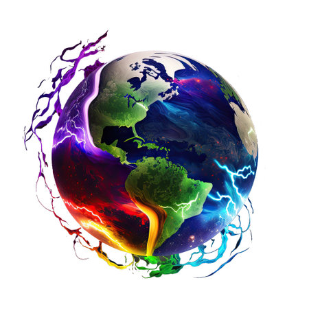 Electric globe of Earth the planetの素材