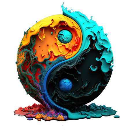 Yin Yang Chinese Philosophical Concept Transparent Background Generative AIの素材