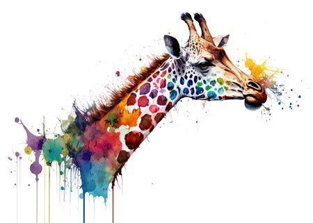 The giraffe is a large African hoofed mammal belonging to the genus Giraffa. It is the tallest living terrestrial animal and the largest ruminant on Earth.の素材