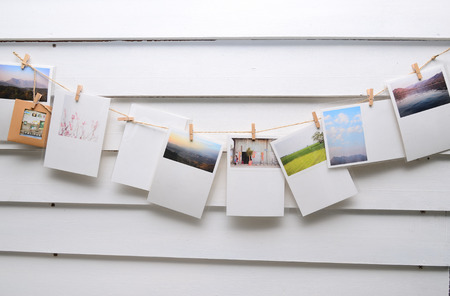 Decoration poster hanging on the white wallのeditorial素材