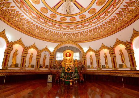 Gold Buddha image in templeのeditorial素材