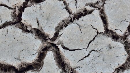 Close up scene of cracked ground fieldの写真素材