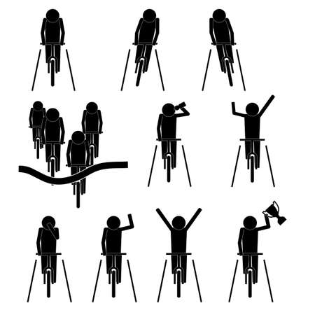 Man male bicycle race icon infographic sign symbol pictogramのイラスト素材