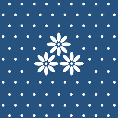 indigo floral seamless patternのイラスト素材